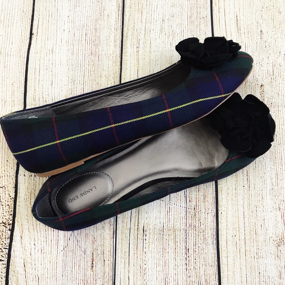 ✂️CLEARANCE Lands' End Plaid Ballet Flats